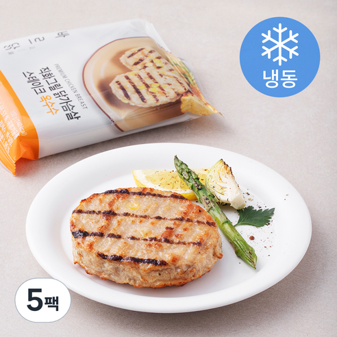 바르닭 직화그릴 닭가슴살 스테이크 옥수수 (냉동), 100g, 5팩