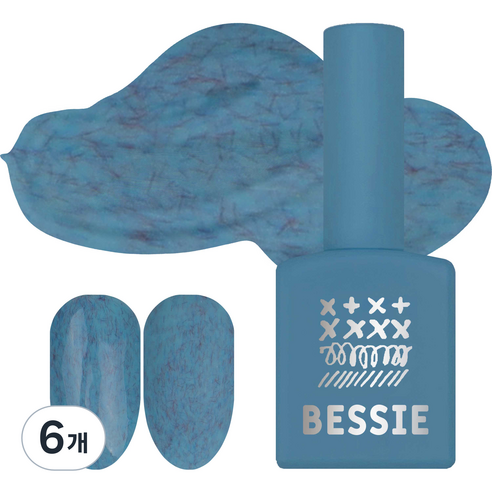 베씨 컬러 젤네일, TD20 플러피 블루, 11ml, 6개