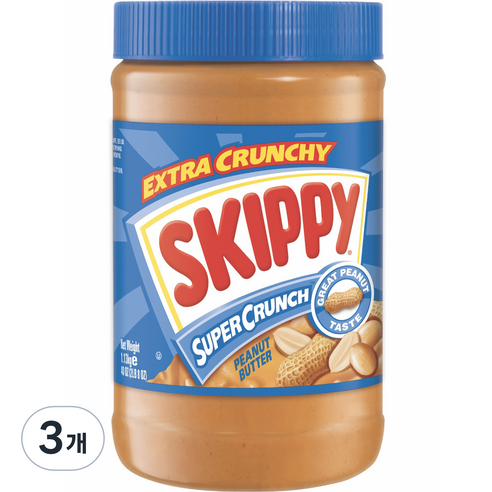 스키피 수퍼크런치 땅콩버터, 1.13kg, 3개