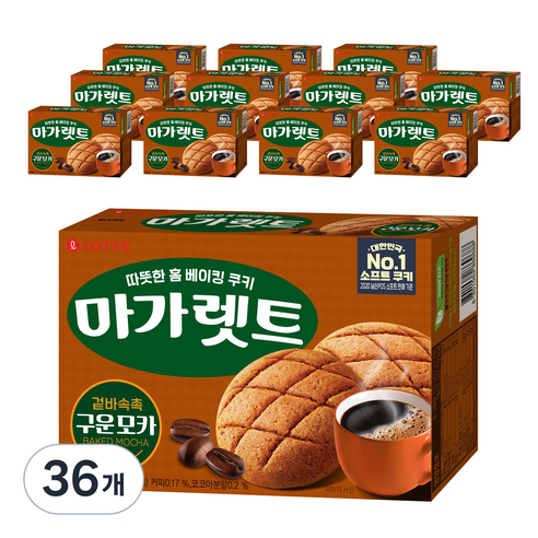 마가렛트 롯데제과 구운모카 과자파이 8p, 176g, 36개