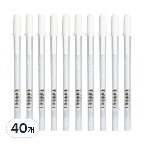 SAKURA 겔리롤 수플레 젤잉크펜 0.8mm, 화이트, 40개
