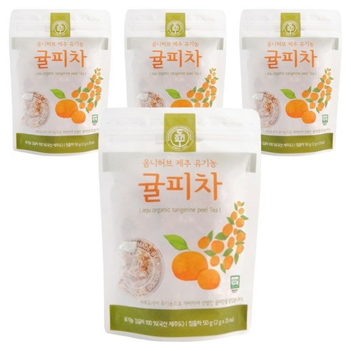 옴니허브 귤피차 파우치 전통차/국내차, 2g, 25개입, 4개, 2g