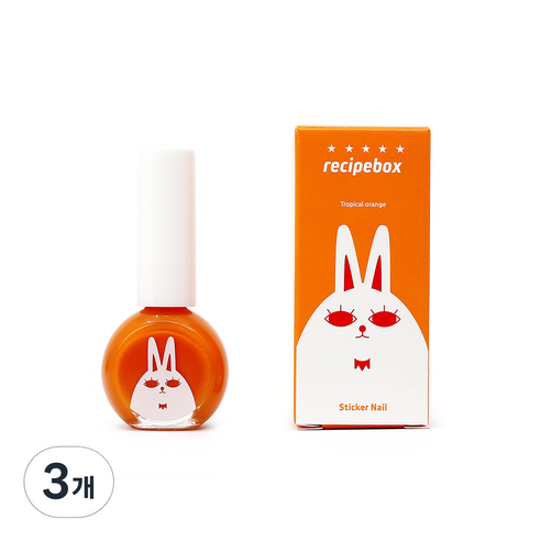 레시피박스 수성 매니큐어 10ml, 트로피컬오렌지, 3개