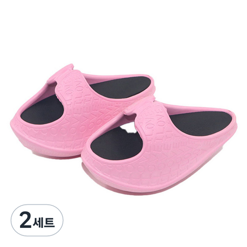 제이케이 바른자세 자세교정 발바닥 지압 균형 스트레처 양쪽착용 세트 핑크레터, 2세트