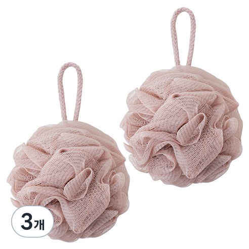 페르노엘 촘촘하고 부드러운 걸이형 버블 샤워볼 세트, 브라운, 2개입, 3개