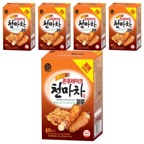 우리차 콘푸레이크 제로 천마차, 5개, 40개입, 18g
