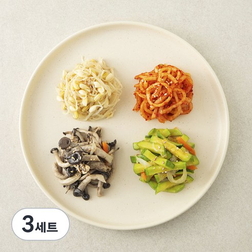 집반찬연구소 비빔밥 사색나물 느타리버섯볶음 90g + 무생채 100g + 콩나물무침 90g + 애호박나물 110g, 3세트