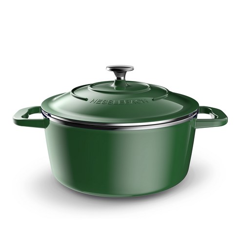 헤슬바흐 인덕션 스테인리스 합금 주물냄비 2.7L, 뱀부그린 + 버터크림, 1개