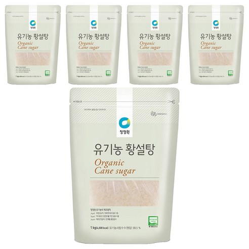 청정원 유기농 황설탕, 1kg, 5개