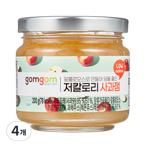 곰곰 저칼로리 사과잼, 200g, 4개