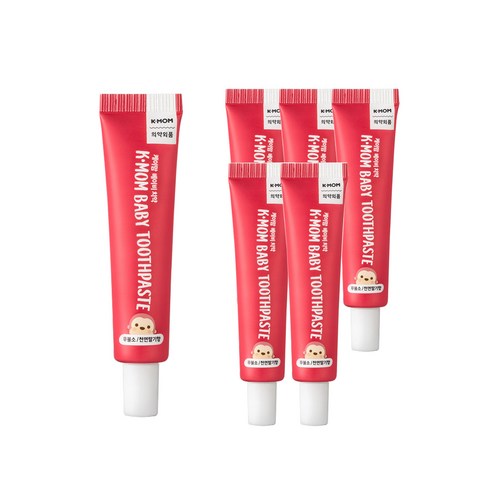 케이맘 베이비 앤 키즈 처음 치약 무불소, 30g, 6개