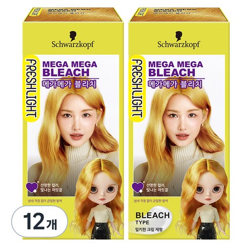 프레쉬라이트 헤어 블리치 메가메가 탈색제, 130ml, 12개