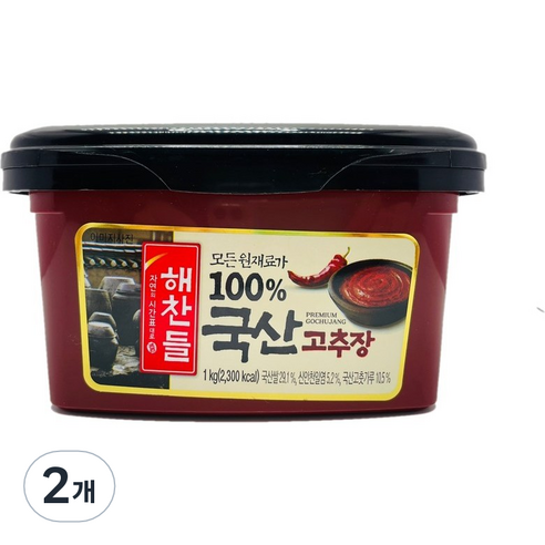 해찬들 고추장, 1kg, 2개