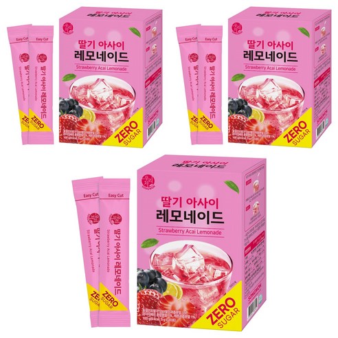 우리차 딸기 아사이 레모네이드 분말, 5g, 20개입, 3개