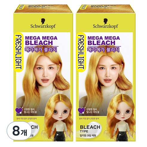 프레쉬라이트 헤어 블리치 메가메가 탈색제, 130ml, 8개