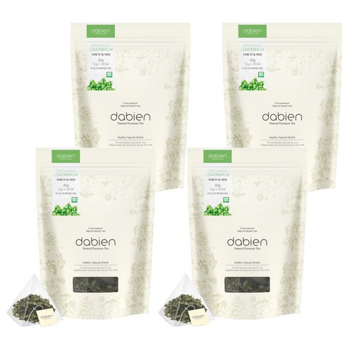 다비앙 유기농 레몬밤 차, 1.1g, 20개입, 4개