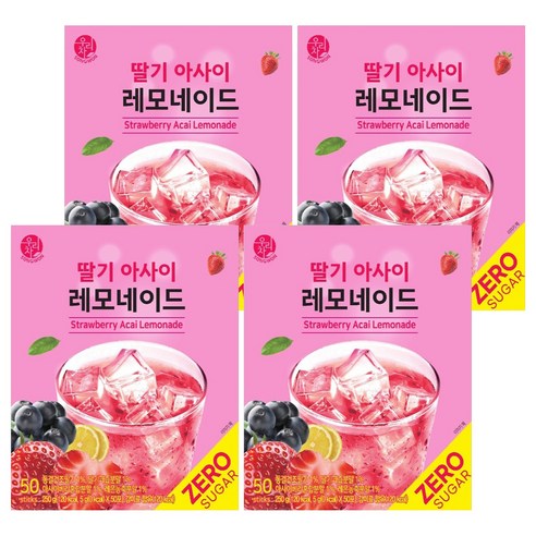 우리차 딸기 아사이 레모네이드, 5g, 50개입, 4개