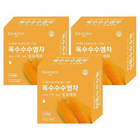 다하다 옥수수 수염차, 1.5g, 100개입, 3개