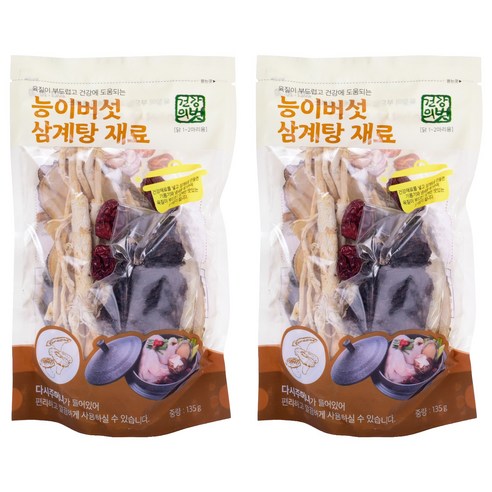 건강의벗 능이버섯 삼계탕 재료, 135g, 2개