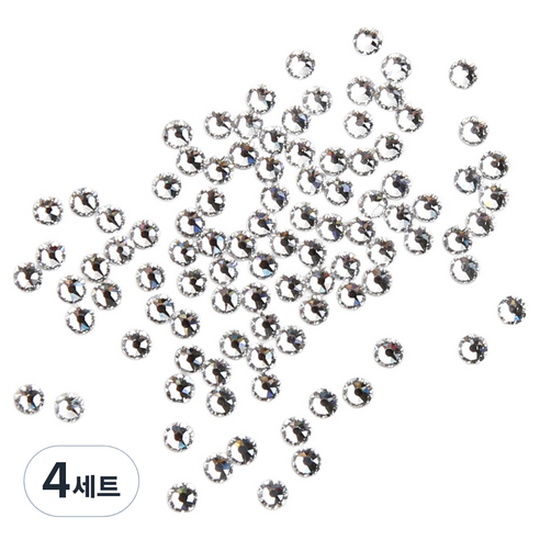 젤로젤로 프리미엄 네일 스톤 2종 x 100p 세트, 4세트, JCS-12 원형 혼합