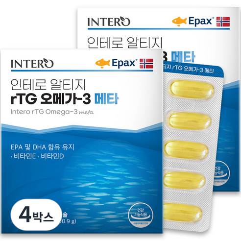 인테로 알티지 rTG 오메가 3 메타 90.9g, 90정, 4개