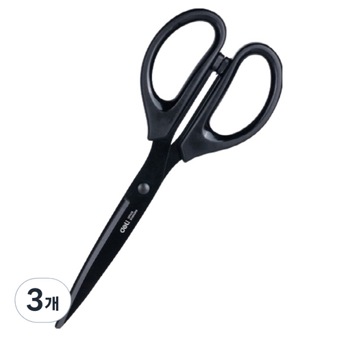 델리 블랙 코팅 가위 대형 210mm E6010S, 블랙(E6010S_BK), 3개