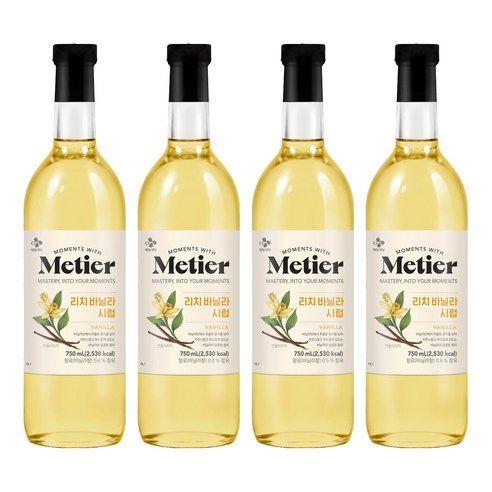 메티에 리치 바닐라 시럽, 750ml, 4개