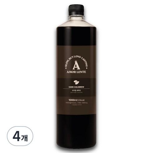 아몰렌떼 콜드브루 원액 브라질 세하도 더치커피, 1L, 4개, 1개입