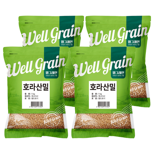 웰그레인 캐나다산 호라산밀, 1kg, 4개