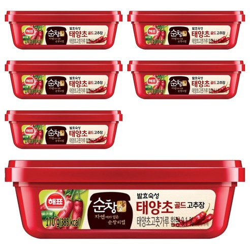 순창궁 태양초 골드 고추장, 170g, 6개