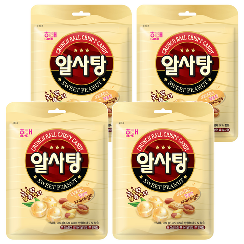 해태제과 알사탕, 319g, 4개