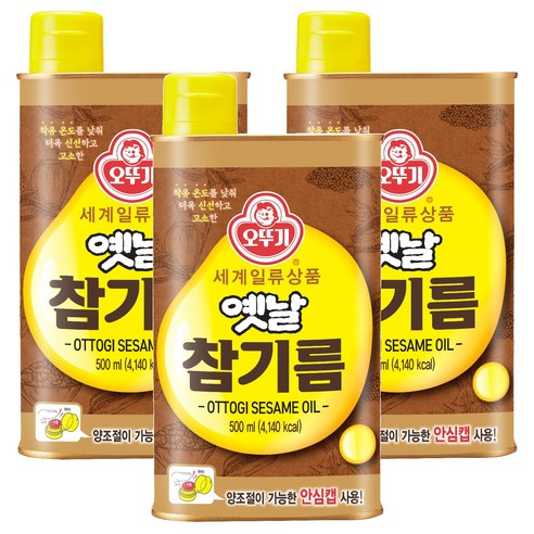오뚜기옛날 참기름, 500ml, 3개