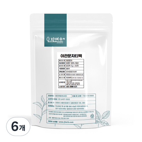 자연초 야관문차 삼각티백, 1g, 50개입, 6개