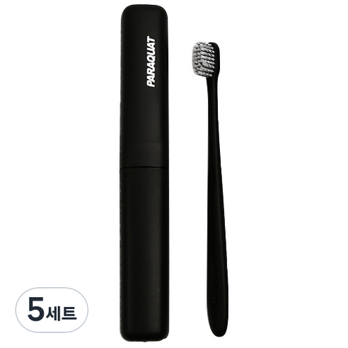 라니핏 소프트 휴대용 칫솔 + 케이스 세트 블랙, 5세트