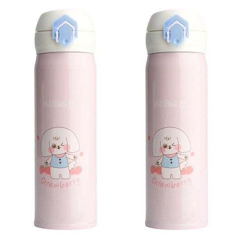 상상앤드 풍냥 멍지 텀블러, 핑크, 500ml, 2개