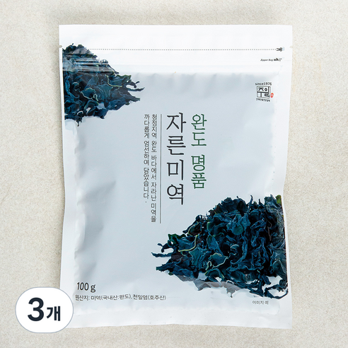 주일 완도 명품 자른미역, 100g, 3개