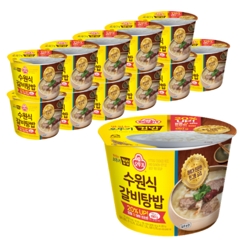 오뚜기 맛있는 컵밥 수원식 갈비탕밥 311g, 12개