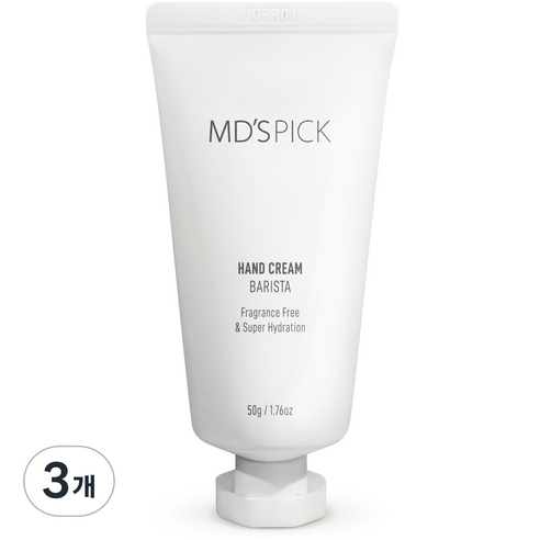 엠디스픽 바리스타 핸드크림 무향, 50g, 3개