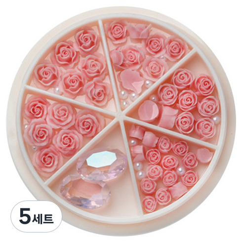 플라워 믹스스톤 네일파츠 세트 KN-P107, 혼합색상(KN-P1077), 5세트