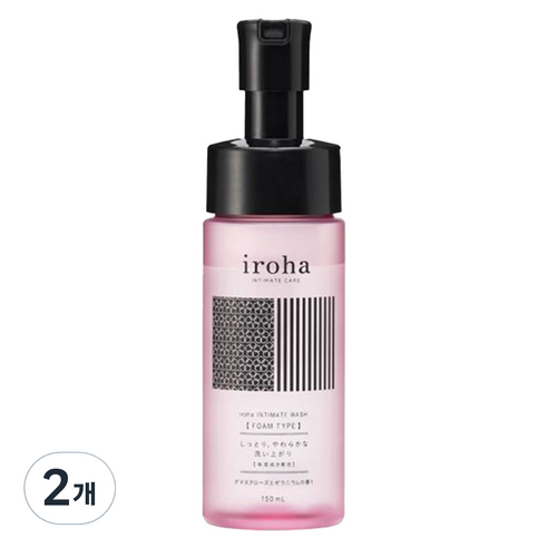 이로하 인티메이트 워시 폼 타입 여성청결제 다마스크 로즈 앤 제라늄 향, 2개, 150ml