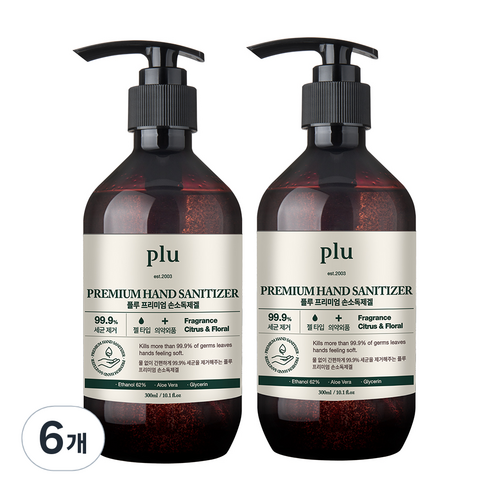 플루 프리미엄 손소독제겔, 300ml, 6개