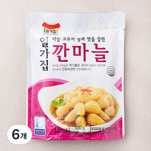 일가집 깐마늘, 500g, 6개