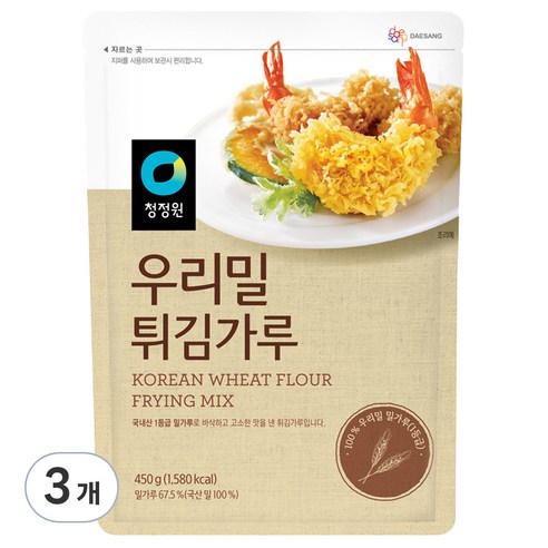 [청정원] 우리밀 튀김가루, 450g, 3개