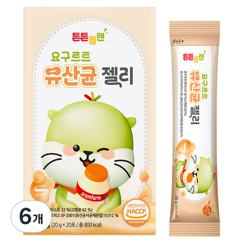 아람농장 튼튼플랜 요구르트 유산균 젤리 20p, 6개, 400g