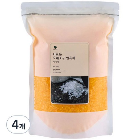 아르논 사해소금 입욕제 베이직 레몬, 1.5kg, 4개