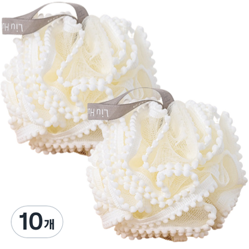 진주 레이스 버블 샤워볼, 화이트, 1개입, 10개