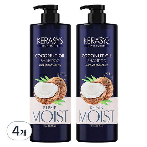 케라시스 코코넛오일 샴푸 코코 플라워 향, 1L, 4개