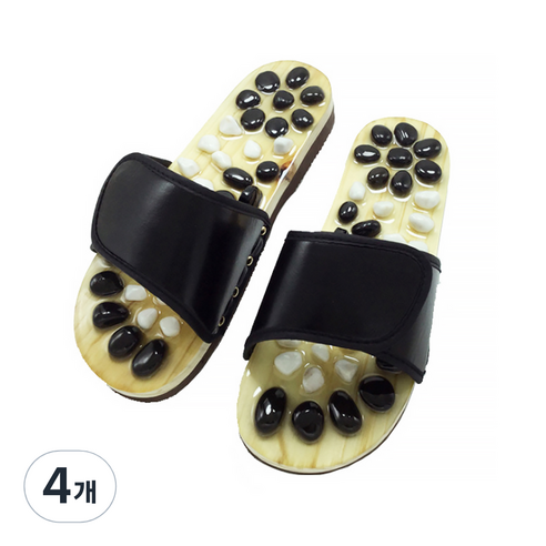 알럽홈 스톤마사지 발지압 슬리퍼 265~270mm, 4개, 블랙
