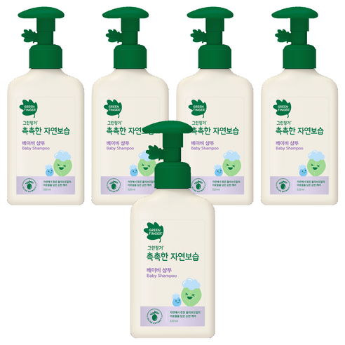 그린핑거 촉촉한 자연보습 베이비 샴푸, 320ml, 5개