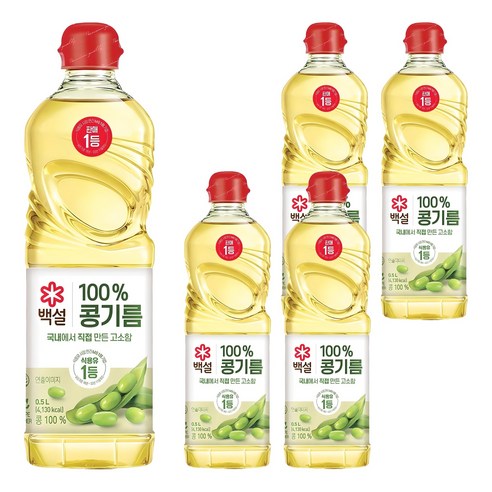 백설 콩기름, 500ml, 5개